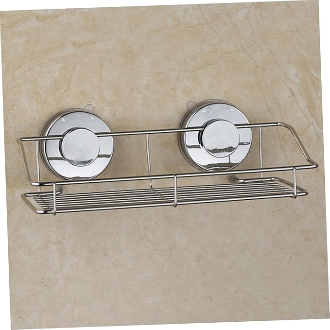 Luxshiny Hanging Shelf Suction Cup Bathroom -Mounted Storage Organizer Floating Shelf Bathroom Collector