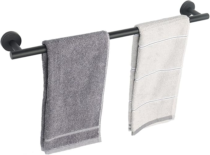 TocTen Bath Towel Bar - Thicken SUS304 Stainless Steel Bathroom Towel Holder, Towel Rod for Bathroom Heavy Duty Wall Mounted Towel Rack Hanger (20 in, Black)