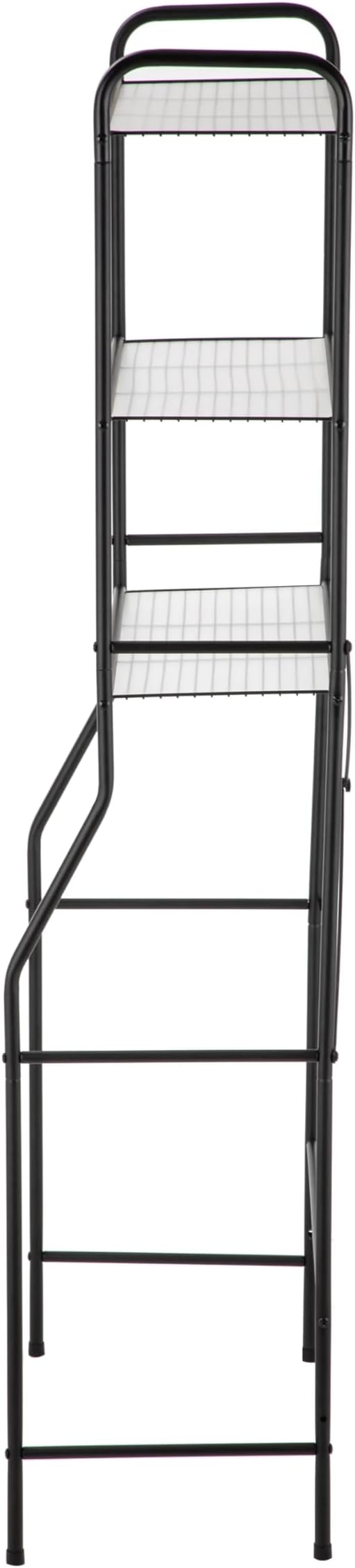 Matte Black Steel Over The Toilet Storage, 3-Tier Bathroom Shelf with Liners, Heavy Duty Utility Rack for Toilet Paper, Towels, Toiletries, Easy Assembly, Anti-Tip Design