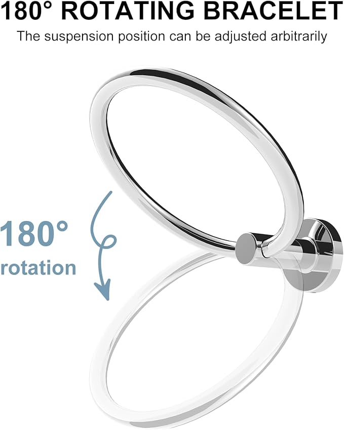 SetSail Towel Holder for Bathroom Wall Stainless Steel Hand Towel Ring Heavy Duty Towel Hanger for Bathroom, ?€?Mirror Silver