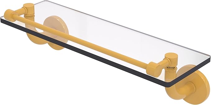 Allied Brass RM-1-16-GAL-SGL Remi Collection 16 Inch Glass Vanity Shelf with Gallery Rail, Spanish Gold