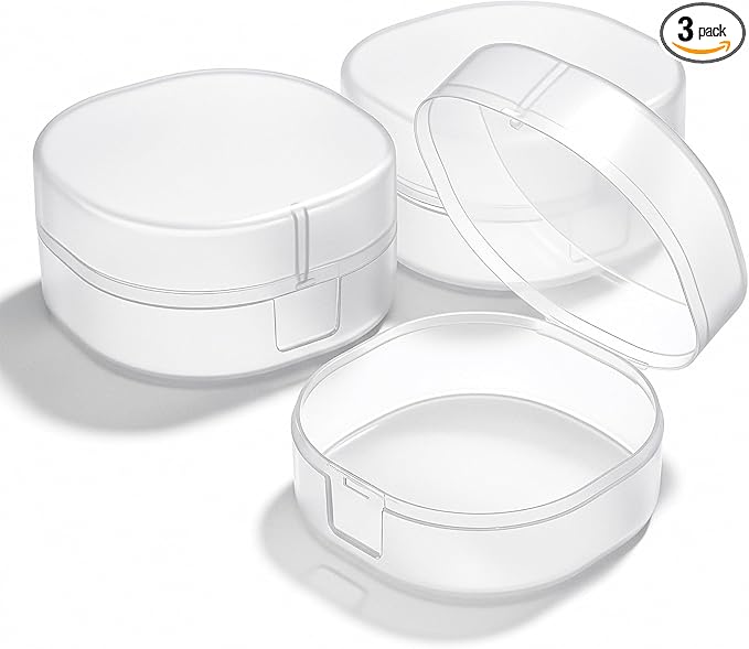 3 Pcs Cosmetic Cotton Pad Holder, Portable Plastic Mini Containers with Lids Reusable Refillable Qtip Holder Travel Case for Makeup Remover Toner Pads DIY