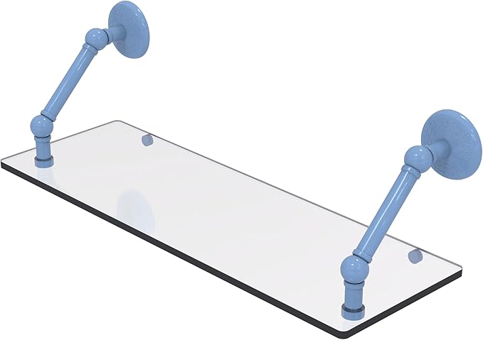 Allied Brass PMC-1-24-FTB Prestige Monte Carlo Collection 24 Inch Floating Glass Shelf, Flat Troll Blue
