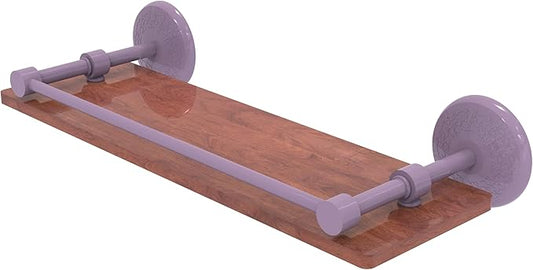 Allied Brass MC-1-16-GAL-IRW-LVN Monte Carlo Collection 16 Inch Solid IPE Ironwood Shelf with Gallery Rail, Lavender