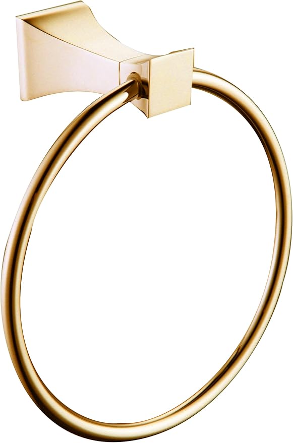 Galim Towel Ring for Bathroom, Wall Mounted Bathroom Towel Holder, Stainless Steel and Towel Hanger for Kitchen, Bathroom, Washroom, Corrosion-Resistant, 7-3/32” Width, Satin Brass Finish