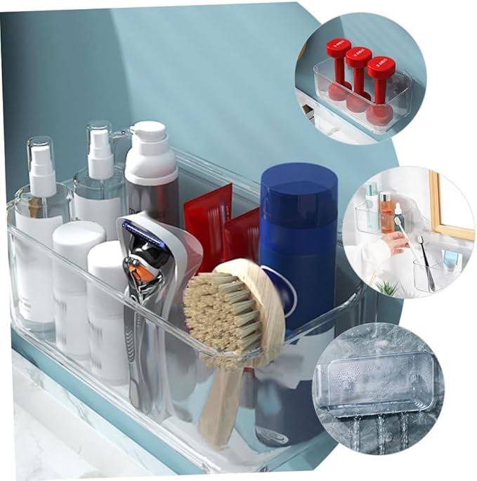 VILLCASE Wall-Mounted Storage Rack Punch-Free Bathroom Shelf Organizer for Kitchen and Toilet Design Space-Saving Easy to Install