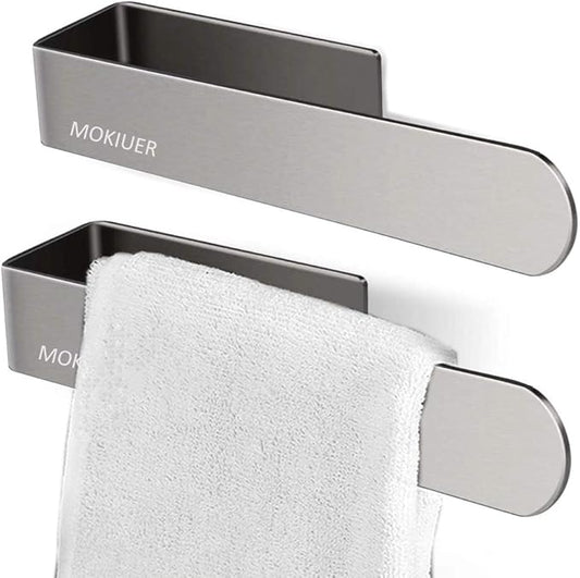 Hand Towel Holder Hand Towel Ring Towel Bar for Bathroom Kitchen Self Adhesive,Stainless Steel Brushed.Pack of 2