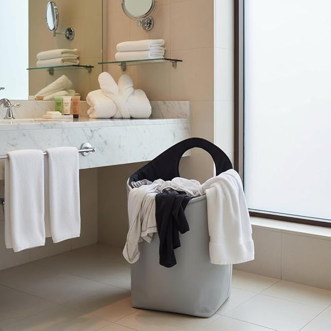 Foldable Storage Hamper Bag,Soft Padded Handle, Multi-Purpose Oxford Fabric Laundry Basket, Collapsible Storage Bag for Home, Bedroom, Dormitory, Travel & Outdoor 90L