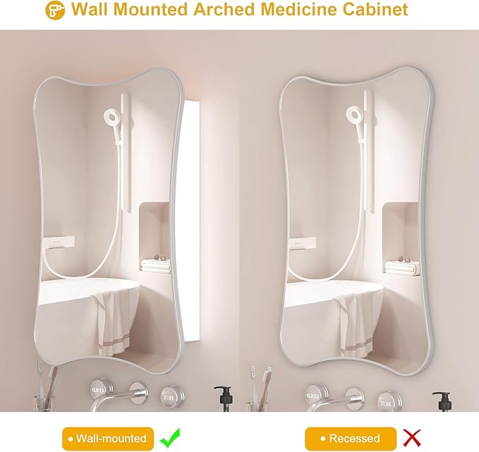 Bathroom Medicine Cabinet with Mirror,Mirrored Medicine Cabinets,Surface Mount Medicine Cabinet Wall Mounted,Bathroom Vanity Mirror with Storage 20x30