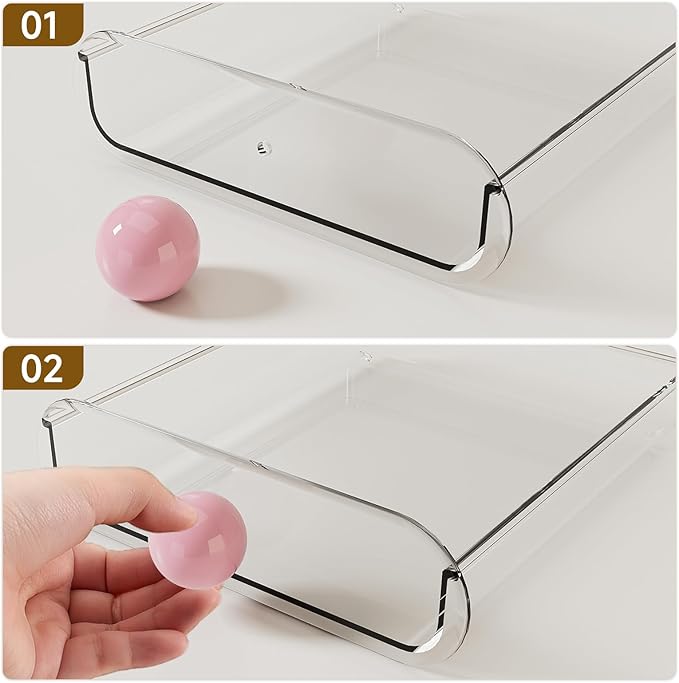 3-Drawer Desktop Organizer, Compact Vanity Drawer Organizer for Makeup, Small Plastic Drawer Containers for Bathroom, Cabinet