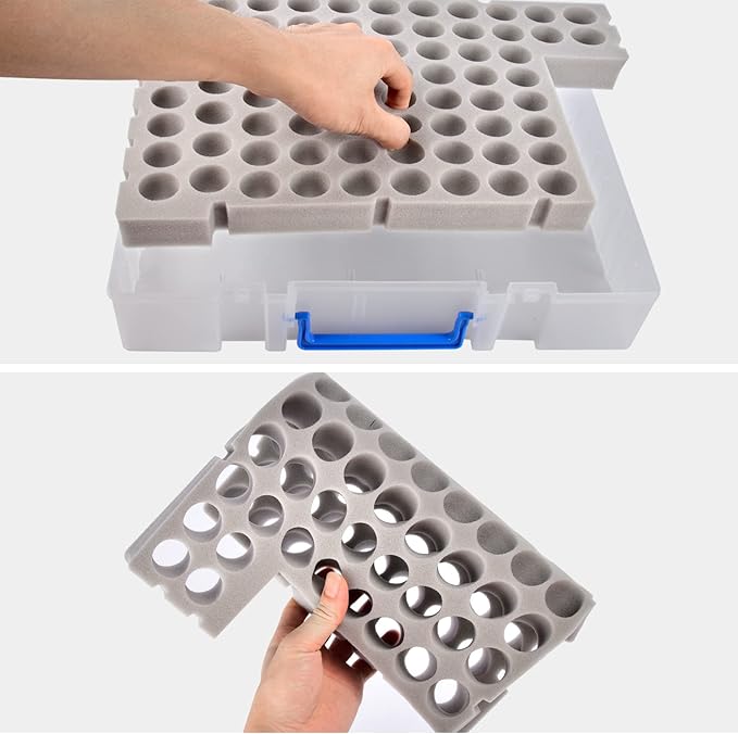 ALCYON Essential Oil Storage Case Contains 75 Bottles and accessories with Stickers, Opener, Funnels, Pipettes, Bottles Organizer Holder Container (Not Include Bottles)