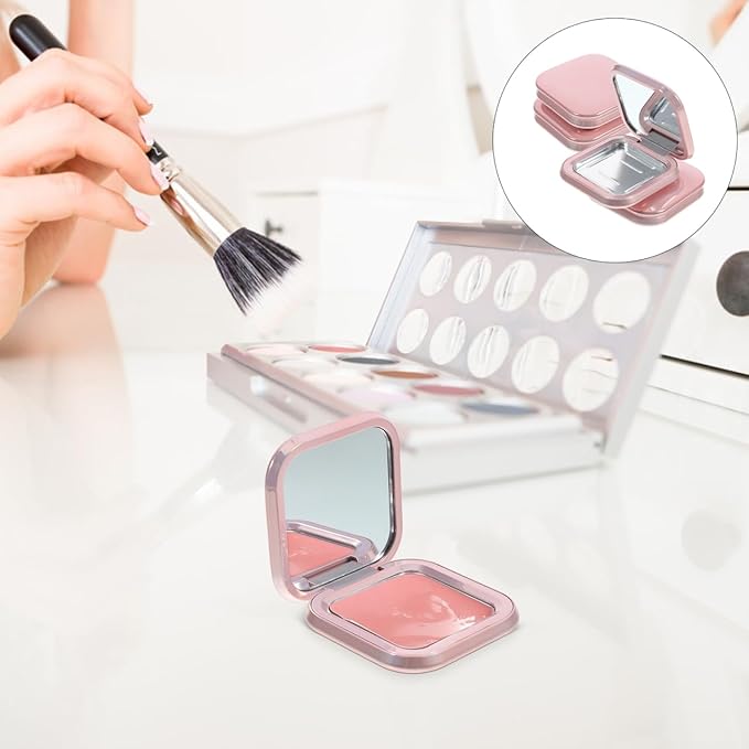 Ipetboom 2pcs Makeup Pallettes with Mirror: 2.24 In Empty Magnetic Buckle Storage Powder Box for Foundation Blush Eye Shadow Highlighter - DIY Cosmetic EyeShadow Container for Travel use