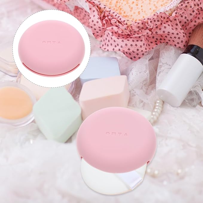Healeved Portable Makeup Puff Storage Case Compact Silicone Powder Puff Holder Travel Makeup Sponge Organizer for Women and Girls