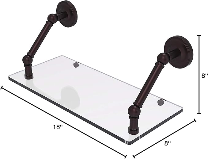 Allied Brass PR-1-18 Prestige Regal Collection 18 Inch Floating Glass Shelf, Antique Bronze