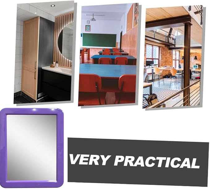 Gifts for Back to School Season,Purple Magnetic Locker Mirror - 5" x 7" Magnet Mirror for School, Bathroom, Workshop, Office,Small Mirrors for School Locker