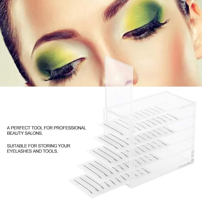 5-Layer Acrylic Plastic Eyelash Storage Box, Transparent, Minimalist Style, Beauty Salon, Bathroom, Dressing Table Organizer