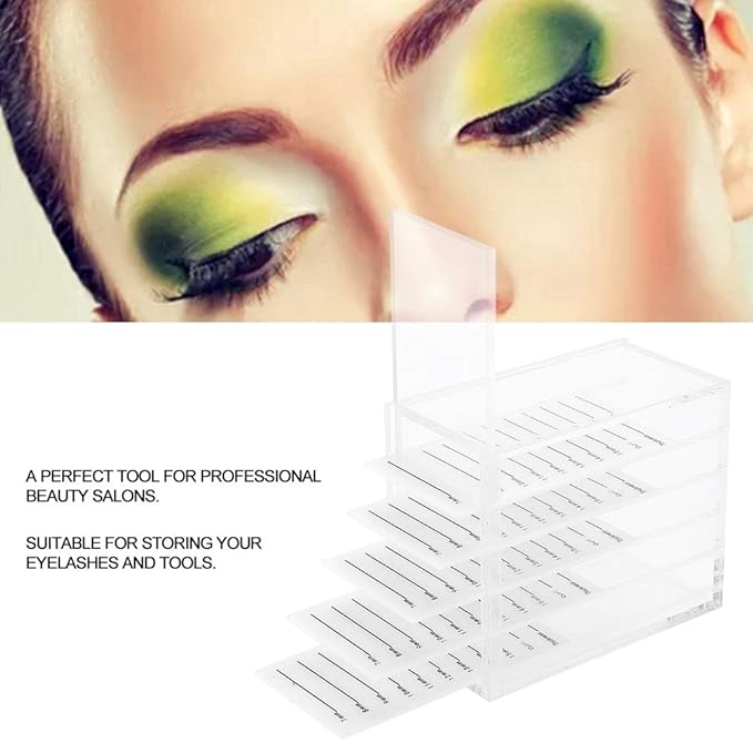 Eyelash Storage Box, 5 Layers Plastic Lash Storage Organizer Clear Eyelash Display Container Cosmetic Makeup Storage Box for Grafting Lash Extension