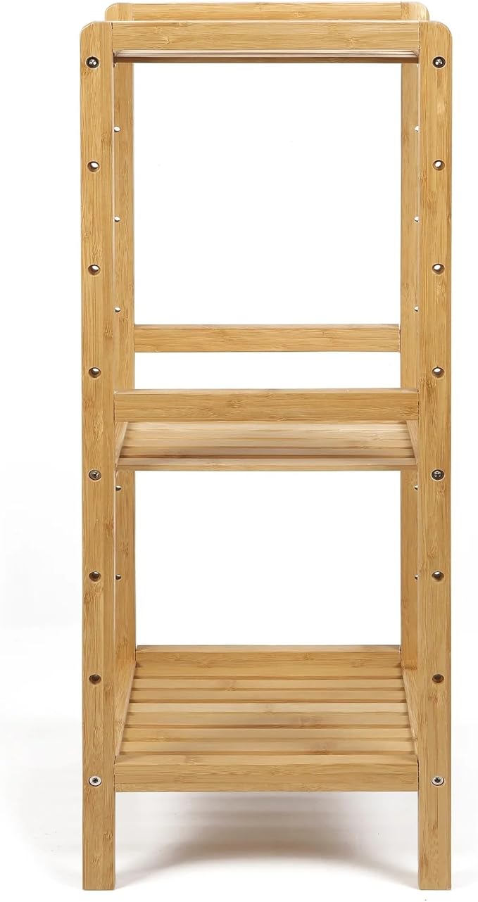 30-inch Three Tier Free-Standing Bathroom Shelf, Bamboo, Adult