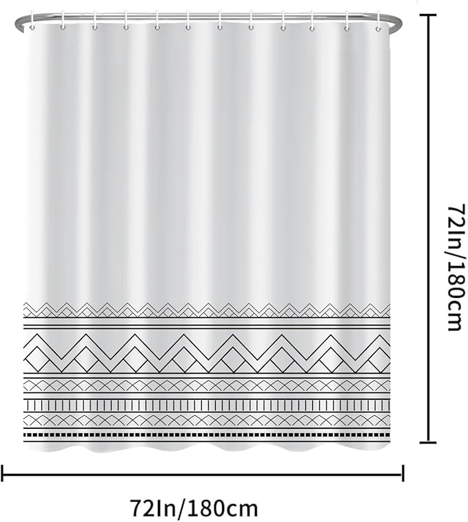 ChloropLastid Black and White Shower Curtain Modern Striped Shower Curtains for Bathroom Boho Modern Rustic Farmhouse Waterproof Fabric Bathroom Shower Curtain 72x72 Inches