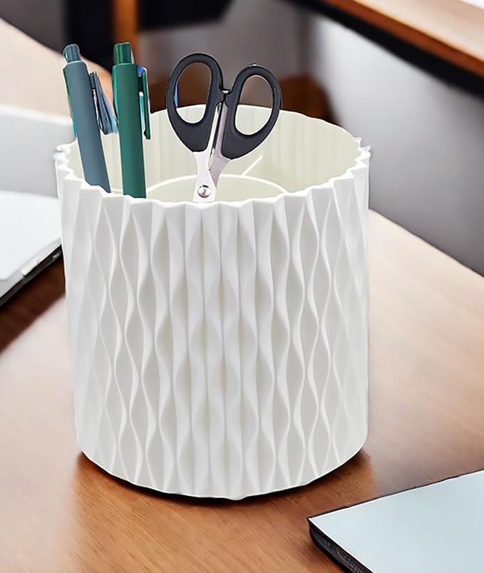 Generic 360 Rotating Modern Minimalist Makeup Brush Holder Organizer, 5-Slot Cosmetic Storage for Lipstick, Brushes, Beauty Tools