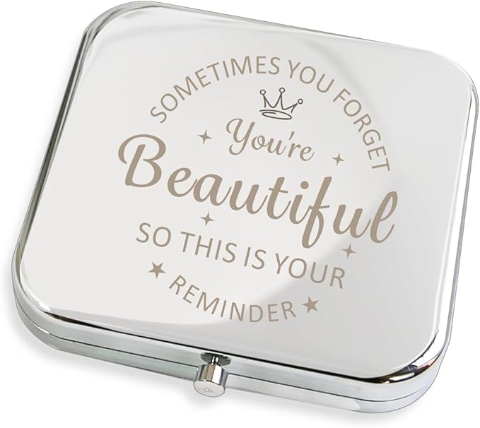 Personalized Gifts for Women Girls, Inspirational Compact Mirror, Sentimental Mothers Day Birthday Gifts for Mom Wife Sister Daughter Niece Grandma Friends, Graduation Gifts for Her, Friendship Gifts