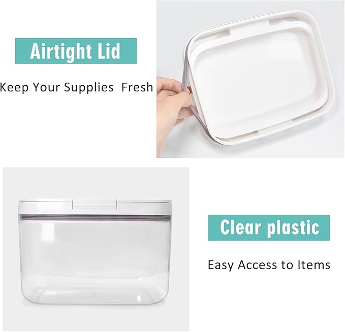 Pensino Laundry Pods Container Holder with Lid, Laundry Room Storage Container for Detergent Pods Laundry Powder Scent Booster Container with Scoop