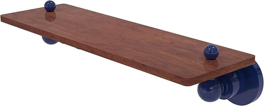 Allied Brass AP-1-16-IRW-MBL Astor Place Collection 16 Inch Solid IPE Ironwood Shelf, Mediterranean Blue