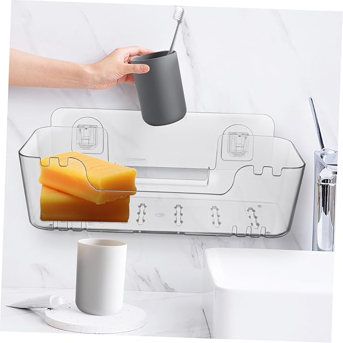 Alipis 2pcs Floating Shelves for Bathroom Wall Organizer for Bathroom Accessories Space Saving No Drill Installation Versatile Storage Holder Transparent Design