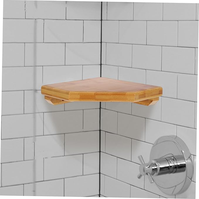 SOLUSTRE Floating Wall Shelf Wire Wooden Decorative Shelf for Bedroom Corner Storage Rack Space-Saving Design