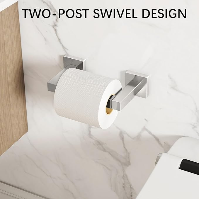 FEILERN Toilet Paper Holder Wall Mounted Post Pivoting Square Tissue Holders Roll Holder Hangers for Bathroom Commercial Toilet Paper Dispenser, Brushed Nickel