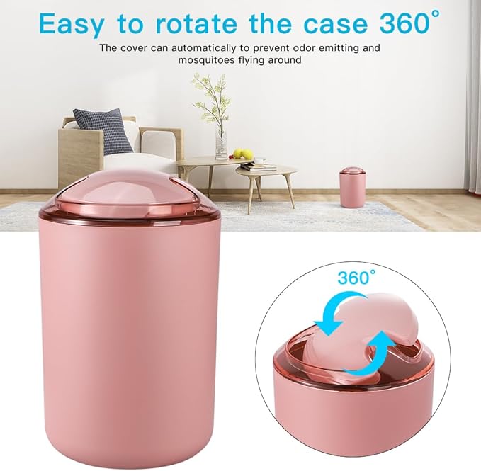 OTOSTAR Bathroom Accessory Set 8 Pcs Pink Bathroom Accessories Set Bathroom Set with Trash Can Soap Dispenser Toothbrush Holder Tumbler Soap Dish Toilet Brush Holder Qtip Holder (Pink)