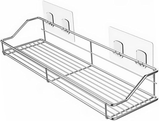 Bathroom Storage Rack Stainless Steel Draining Shelf for Bathroom Kitchen Wall-Mounted Organizer Easy to Clean Practical Design for Toiletries and Accessories