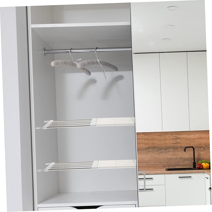 Bathroom Shelves Wardrobe Storage Rack Retractable Shelf Easy Install Wall Bracket Closet Storage