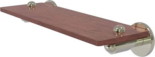 Allied Brass SH-1-16-IRW-PNI Soho Collection 16 Inch Solid IPE Ironwood Shelf, Polished Nickel