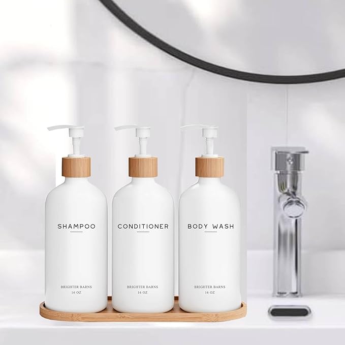 Bamboo soap Dispenser Tray, Bathroom Countertop T ray Kitchen T ray Bamboo T ray Sink Tray Dresser Jewelry Ring Dish, Comestic Holder Bathtub Organizer, Ideal for Jewelry, Cosmetics（ 24 × 8 cm）