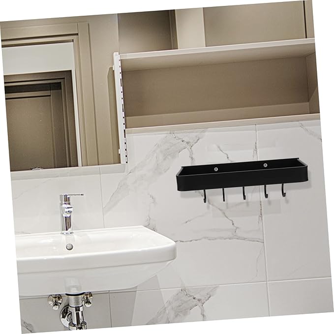 Bathroom Shelf Wall-Mounted Floating Holder Household Storage Rack with Strong Load-Bearing for Home Hotel Kitchen and Washroom Organization