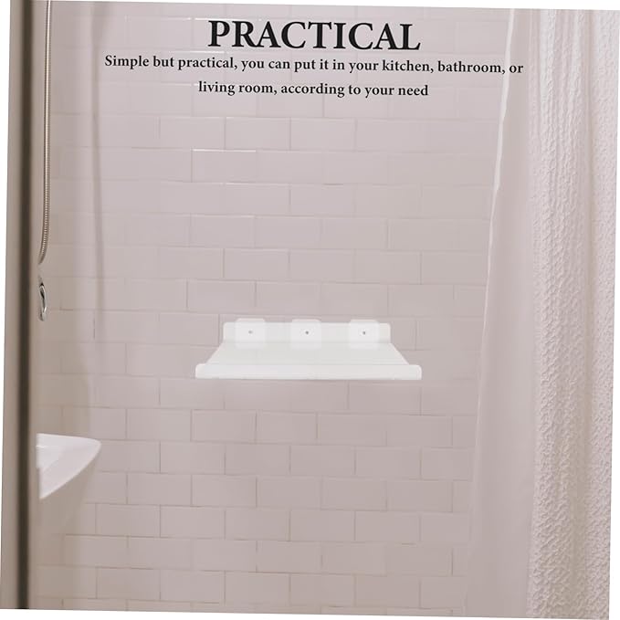 Hemobllo Acrylic Floating Shelf for Bathroom Clear Wall Mounted Storage Rack Small Easy Installation No Drilling Required for Organizing Toiletries Cosmetics and More