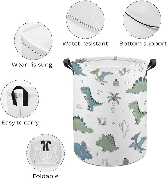 Cute Dinosaur Laundry Basket Palm Boys Hamper Clothes Hamper Toy Storage Bin Dinosaur Room Decor for Boys