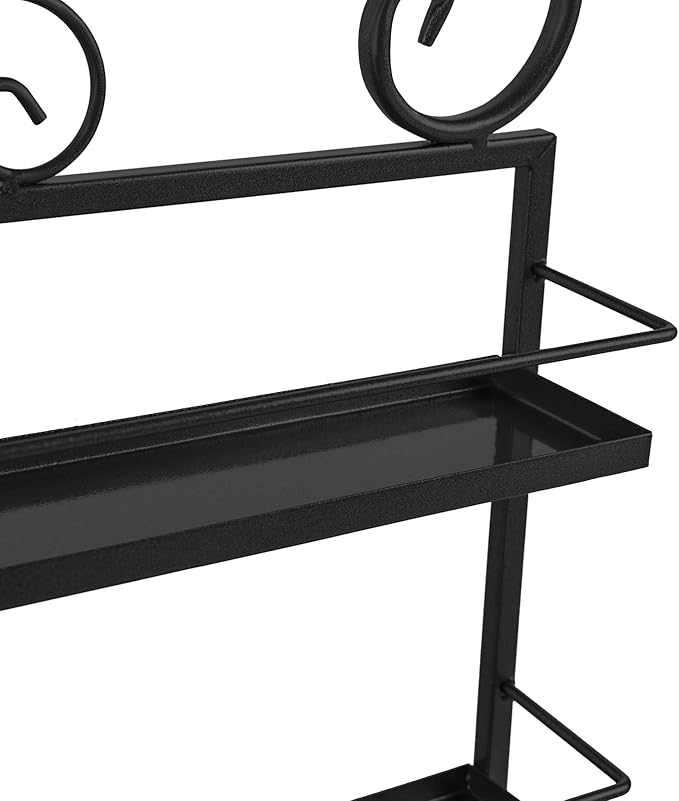 Nail Polish Organizer Wall Mounted, 3Pcs 5-Tier Nail Polish Storage Rack, Metal Nail Polish Storage Holder, Multifunctional Organizer for Essential Oil Perfume at Home Salon Spa(Black)