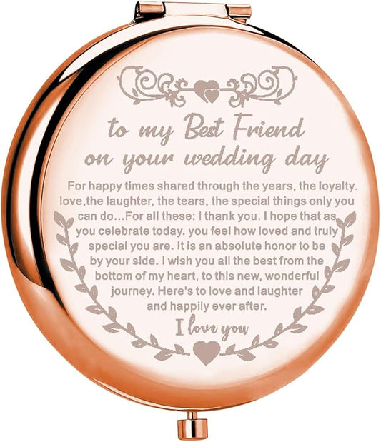 UJIMS to My Best Friend on Your Wedding Day Gifts for Bride Best Friend - Makeup Mirror Wedding Gift