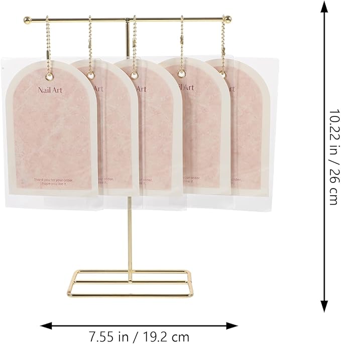 NOLITOY Nail Art Display Cards with Stand, False Nail Tips Sample Display Nail Gel Polish Display for Nail Art Manicure Tool
