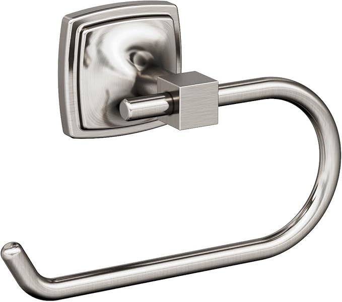 Amerock BH36091G10 | Brushed Nickel Single Post Toilet Paper Holder | 7-1/16 in. (179 mm) Length Toilet Tissue Holder | Stature | Bath Tissue Holder | Bathroom Hardware | Bath Accessories