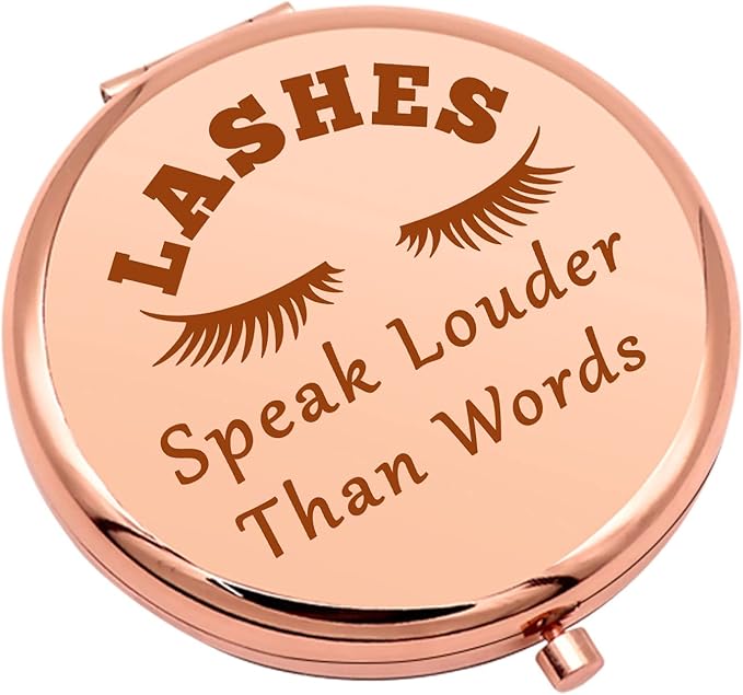 Lash Artist Gift Lash Tech Gifts Compact Mirror for Lash Technician Eyelashes Artist Gift Beautician Gifts Funny Presents for Women Folding Makeup Mirror for Best Friend Graduation Birthday