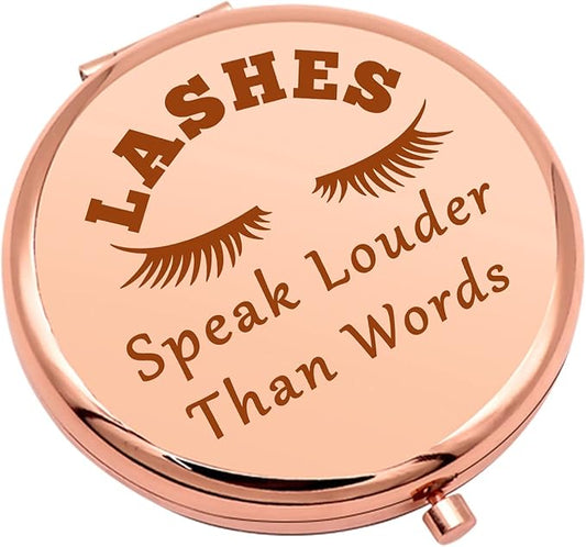 Lash Artist Gift Lash Tech Gifts Compact Mirror for Lash Technician Eyelashes Artist Gift Beautician Gifts Funny Presents for Women Folding Makeup Mirror for Best Friend Graduation Birthday