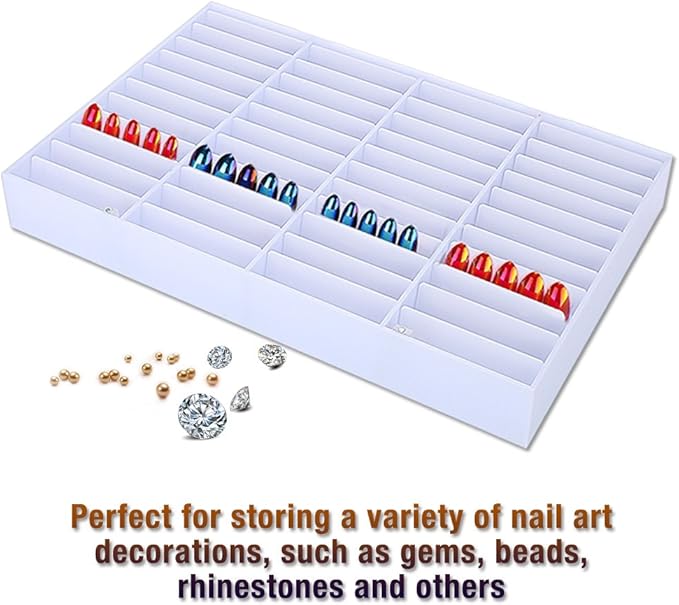 Nail Tips Storage Box, 44 Grids Fake Nail Display Case, Nail Storage Box, Display Box Nail Art Decoration Container, Clear Nail Art Decoration Container Nail Art Organizer
