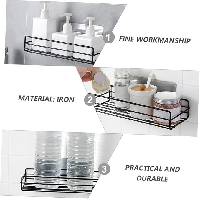 GLEAVI Wall-Mounted Storage Shelves Bathroom Storage Holders Iron Display Racks Small Bathroom Wall-Mounted Racks