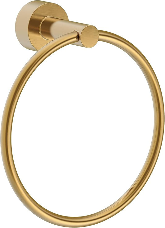 Gerber Parma Wall Mounted Towel Holder, Modern Style Round Towel Holder Ring for Bathroom (Brushed Bronze)