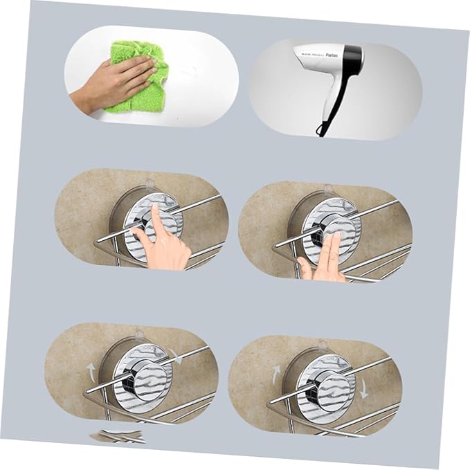 MAGICLULU Wall Mounted Bathroom Shelf Resistant Storage Rack with Suction Cup Organizer for Bathroom Toilet Kitchen Silver Finish