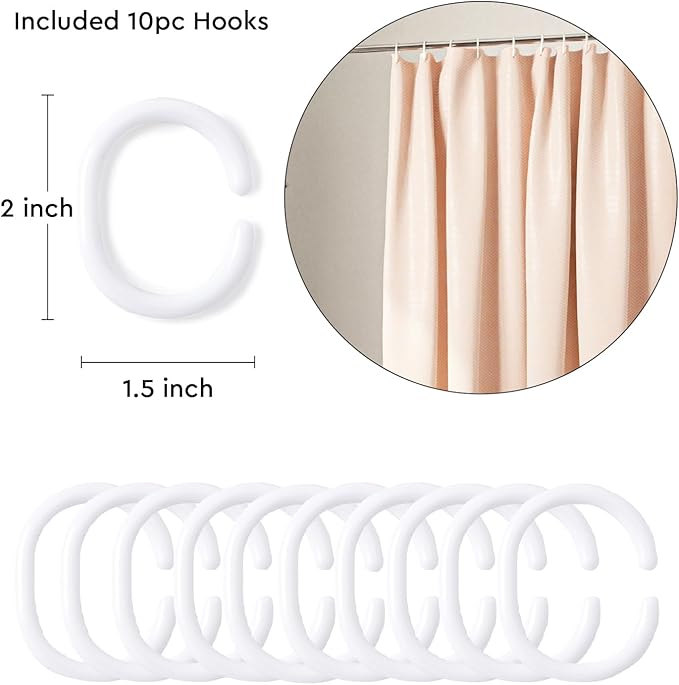 Encasa XO Luxury Jacquard Shower Curtain ZZ Peach 72x84 in | Rustproof, Wrinkle-Free, Water-Repellent & Machine Washable | Elegant Heavy Fabric for Bathroom Decor & Bathtub Use
