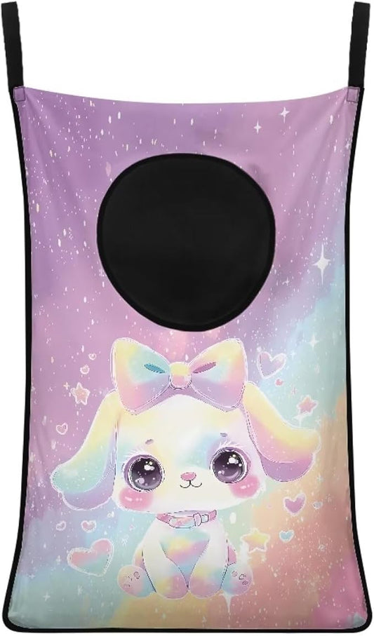 ZOUTAIRONG Hanging Laundry Bag Over The Door Laundry Hamper Laundry Basket Home Storage Organizers Clothes Hamper for Bedroom, Cute Dog Pattern